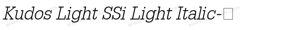Kudos Light SSi Light Italic字体转换